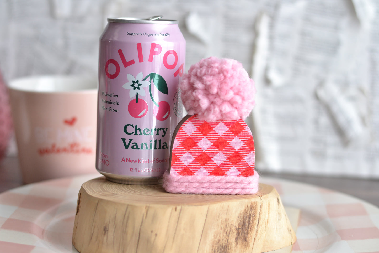Mini Red and Pink Checkered Hat - V10