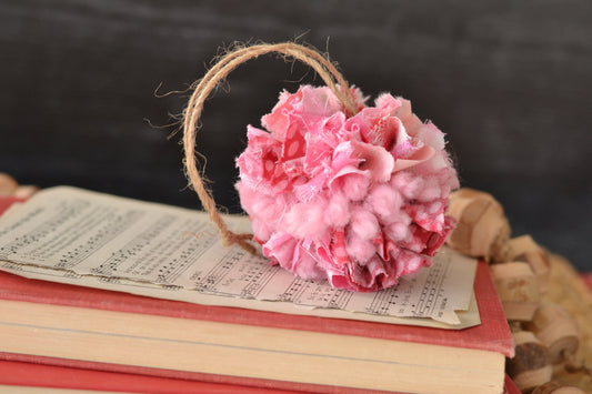 Textured Pink Valentines Pom Pom