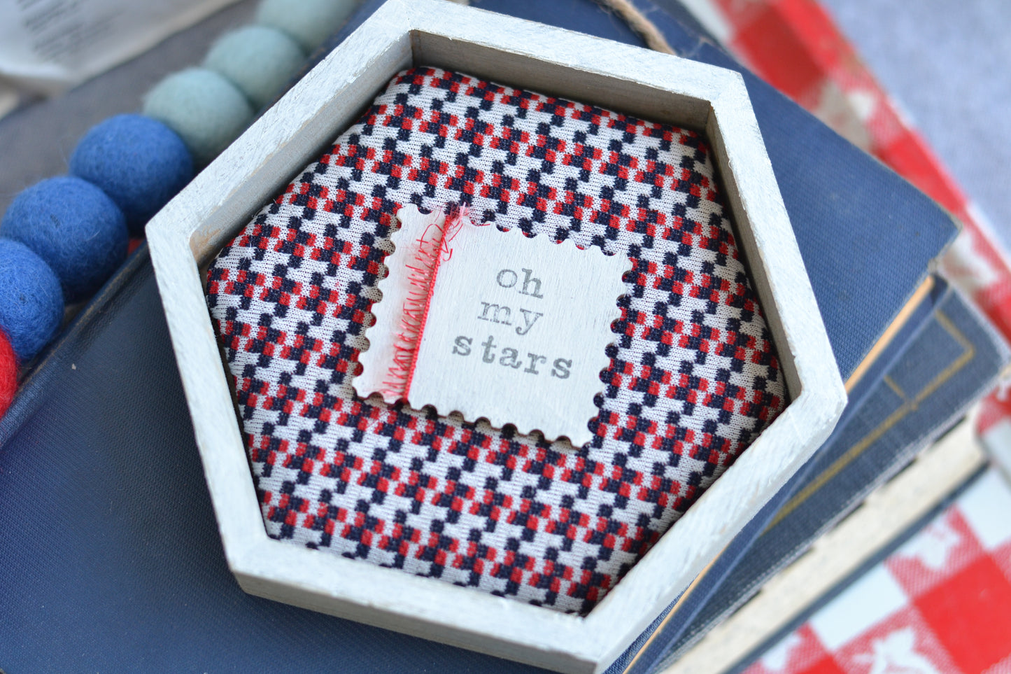 Patriotic Hexagon Shadowbox - oh my stars!