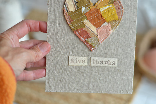 5x7 Textile Art Print - Give Thanks *frame not included