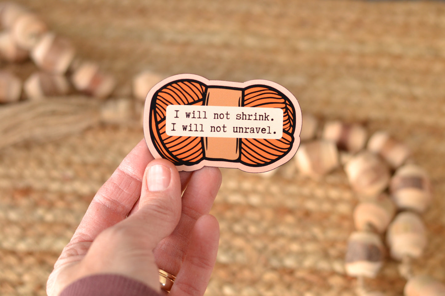 Orange Yarn - I will not shrink MAGNET