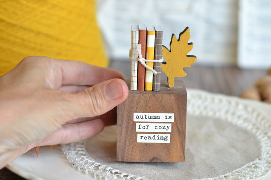 Fall Book Sign F56 Autumn is for cozy reading.