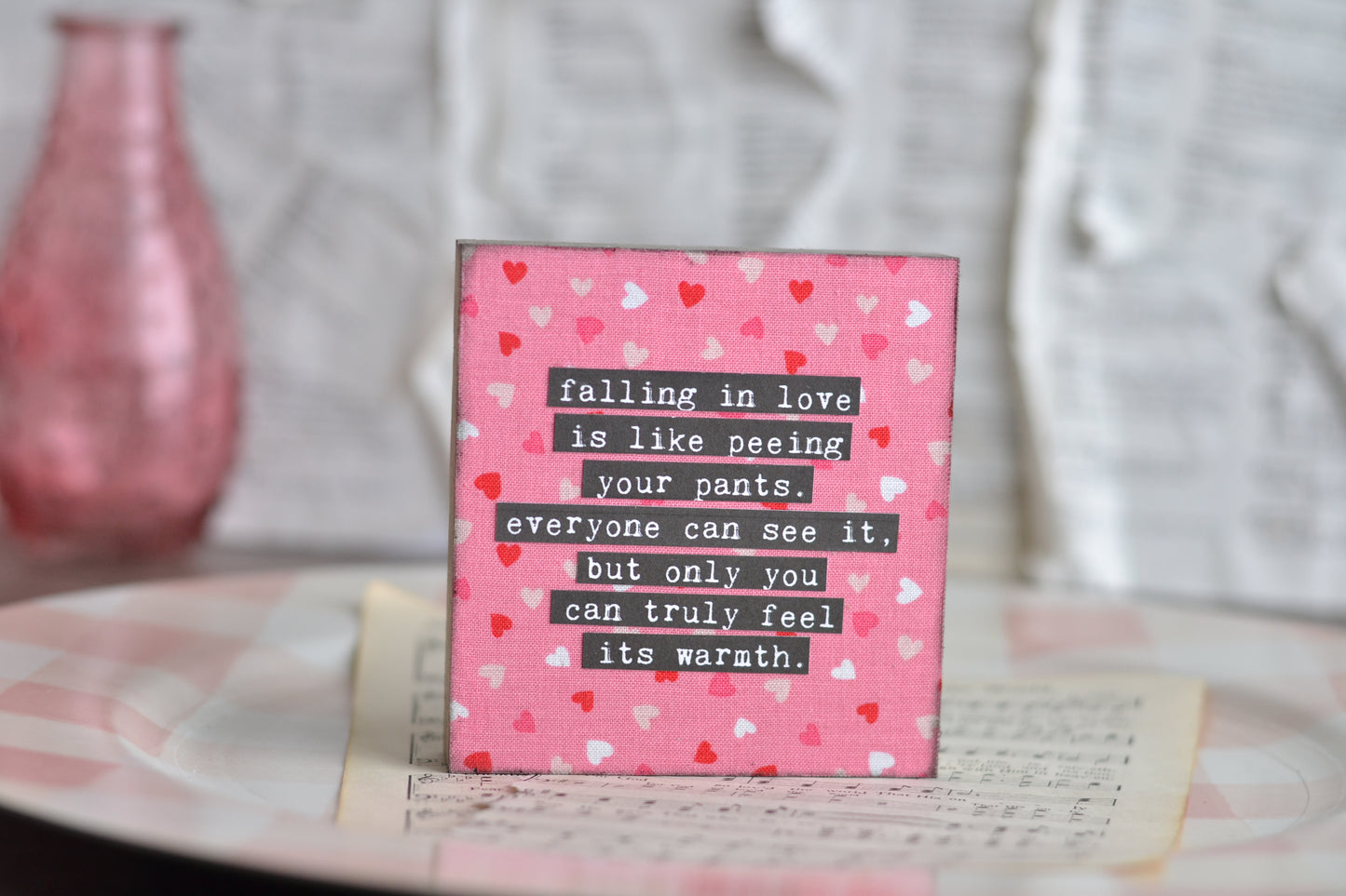 Funny Valentines Pink Sign -V8