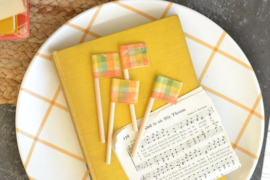 Mini Flag Set of FOUR - Fall Plaid