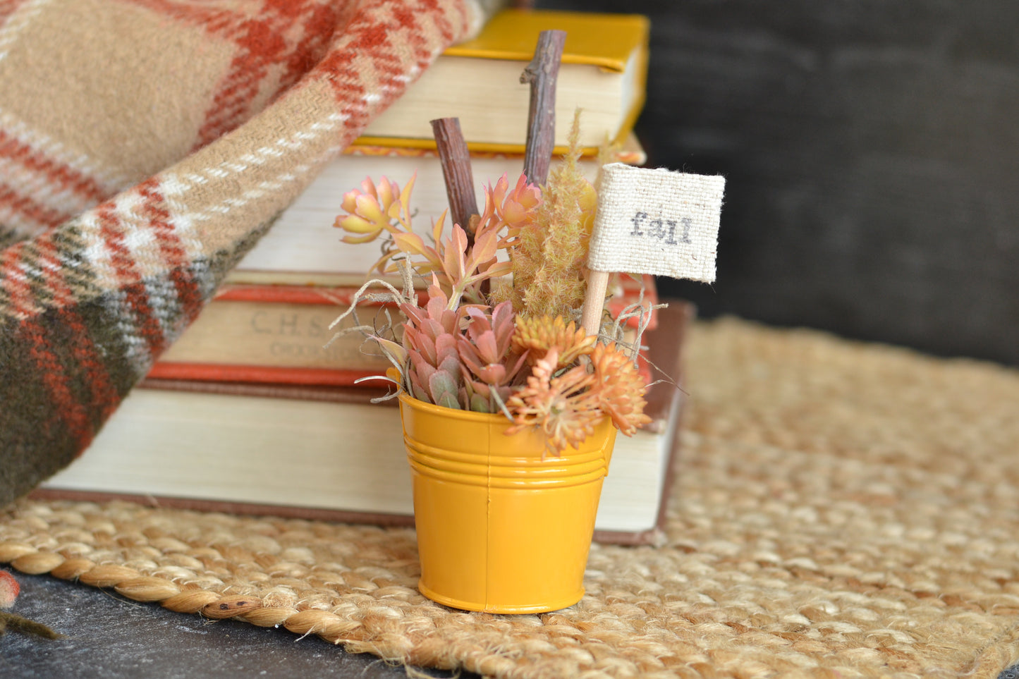 Autumn Gold Floral Mini Bucket - F43