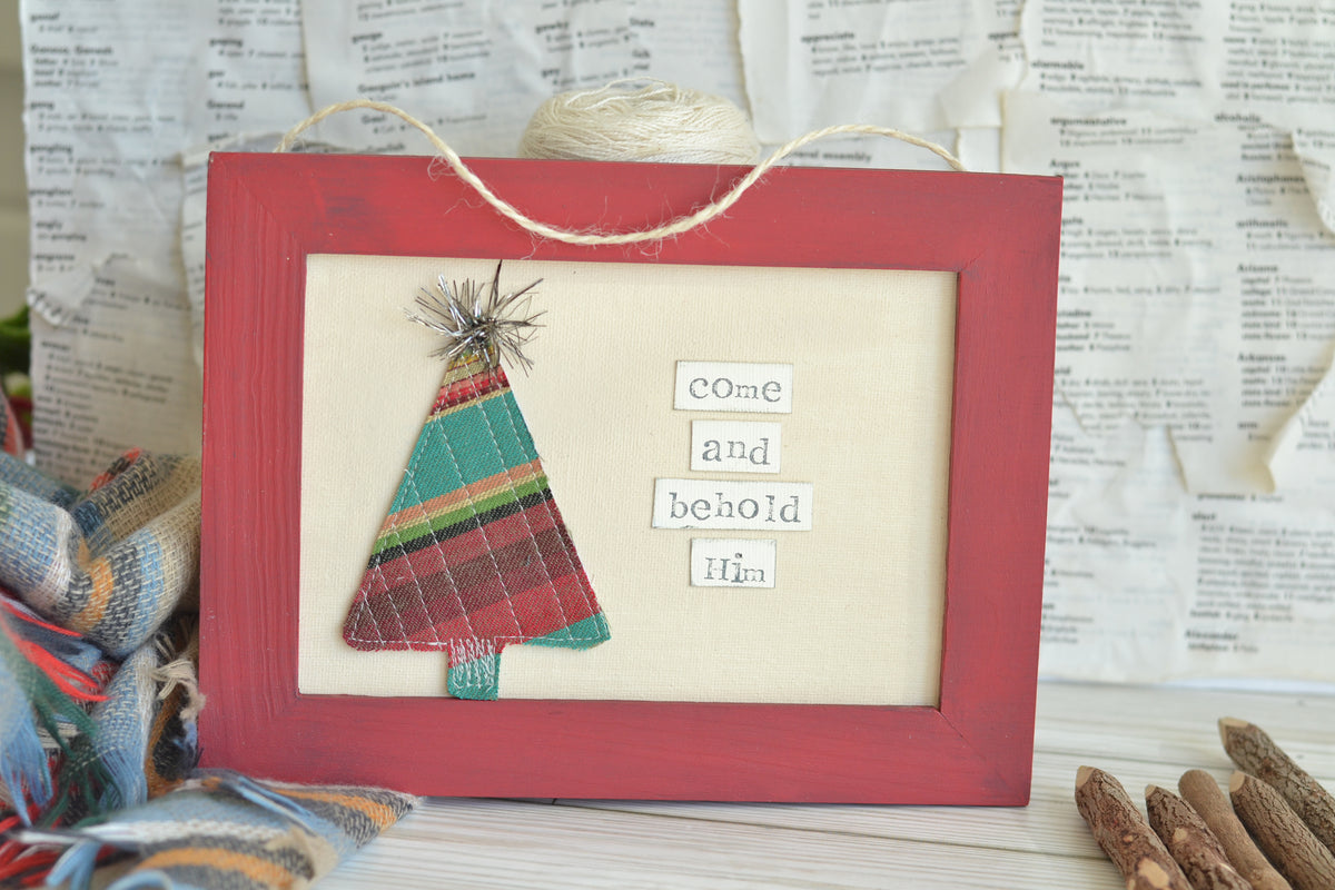 FRAMED Red Print and Frame - Come and Behold Him