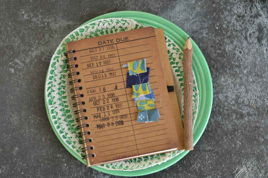 Blues & Greens Lined Library Themed Notebook