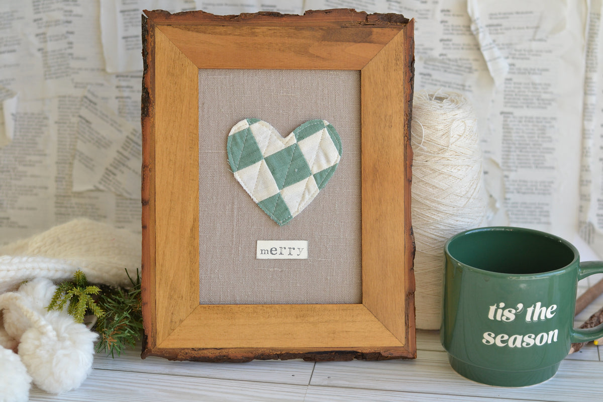 UNFRAMED Quilted Heart - 5"x7" Canvas G48 *frame not included