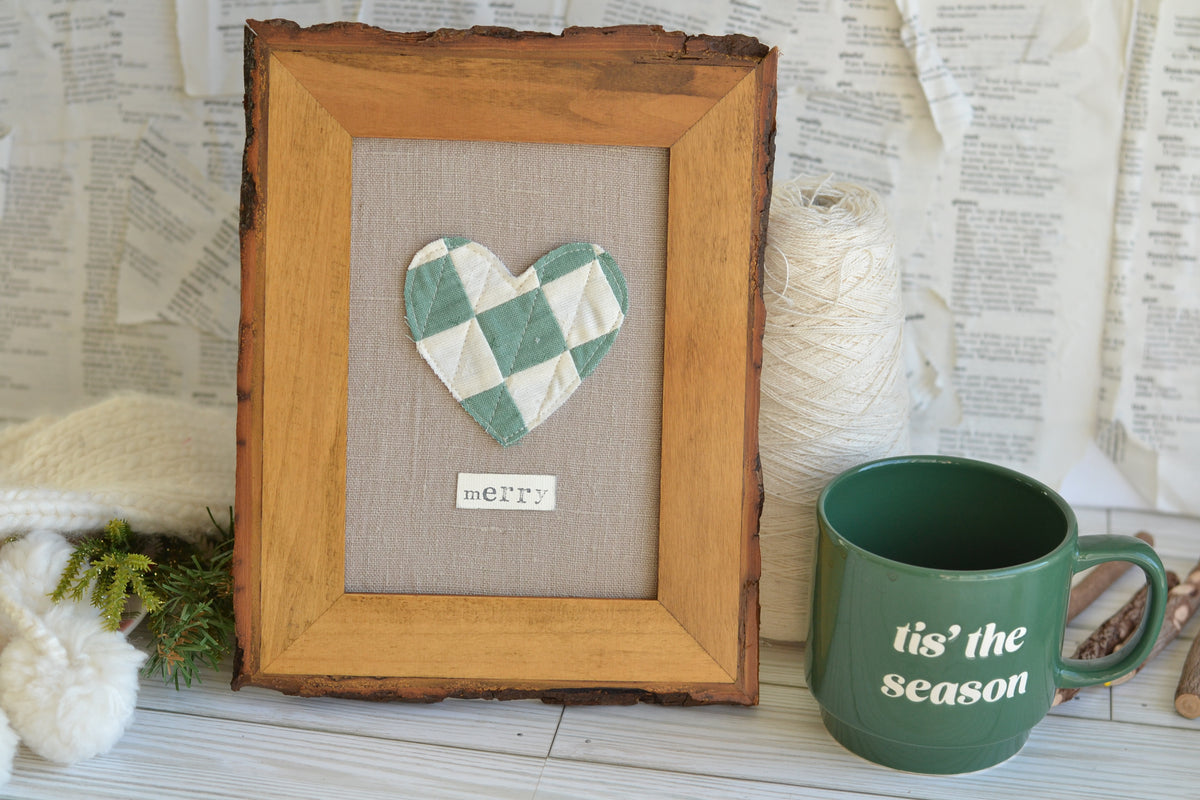UNFRAMED Quilted Heart - 5"x7" Canvas G48 *frame not included