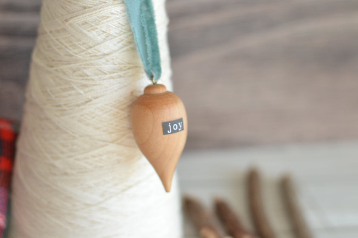 Wood Bulb JOY Ornament