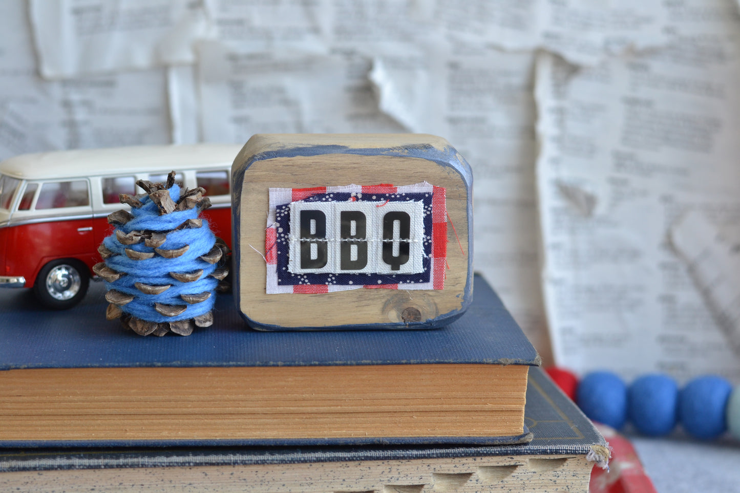 Wood Patriotic Sign BBQ