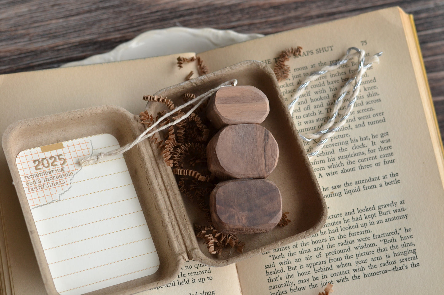 ORNAMENT ONLY (+ journaling card) Stacking Stones Ornament - WALNUT