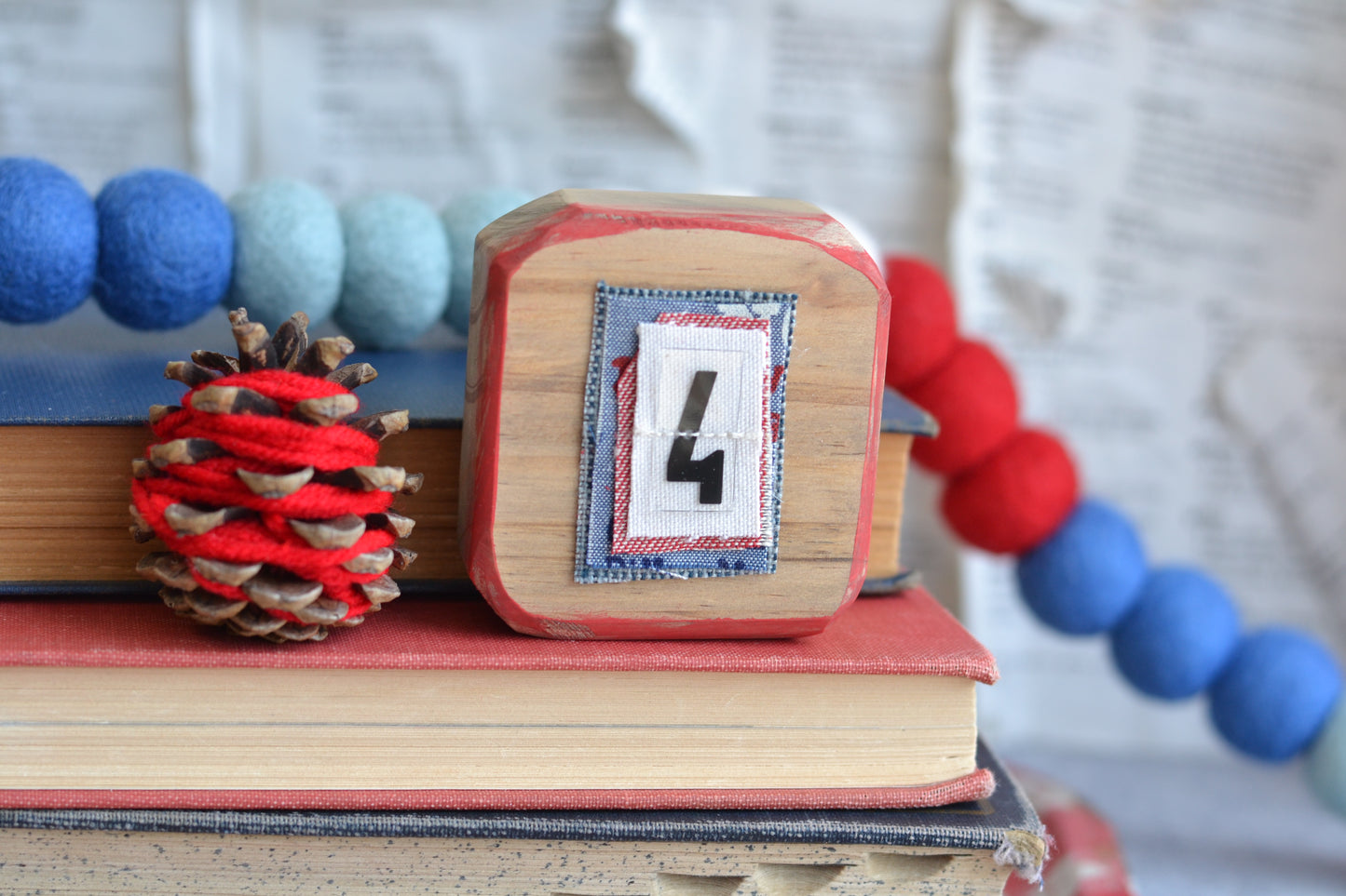 Wood Patriotic Sign "4"