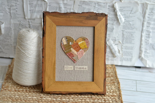 5x7 Textile Art Print - Give Thanks *frame not included