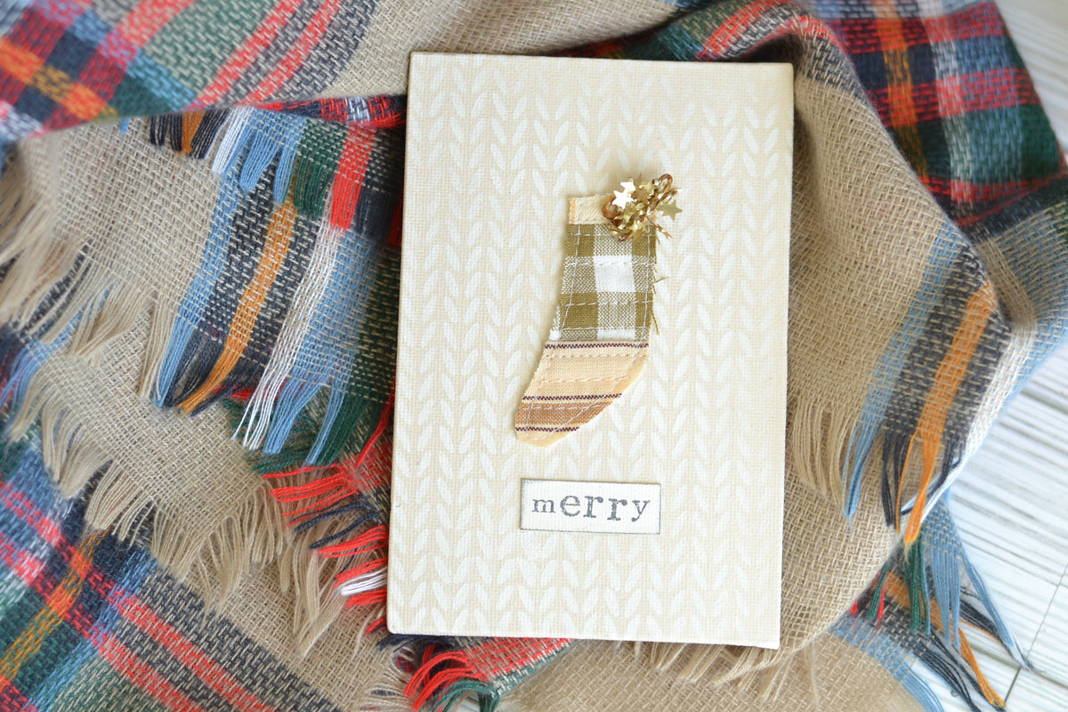 UNFRAMED Quilted NEUTRAL Stocking - 4"x6" Canvas G47