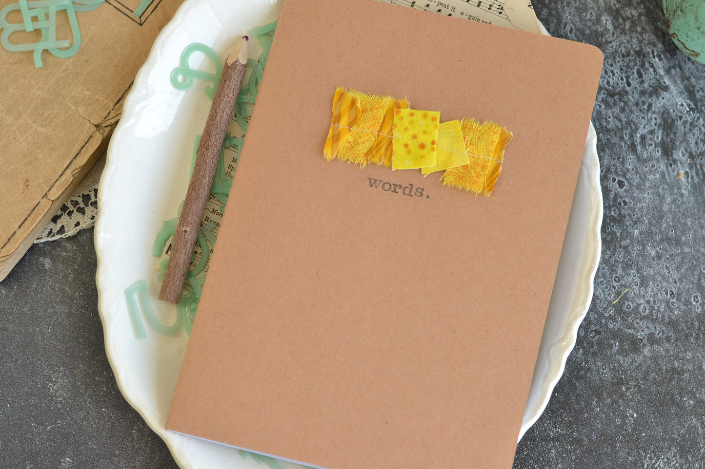 Yellow 'Words' Notebook