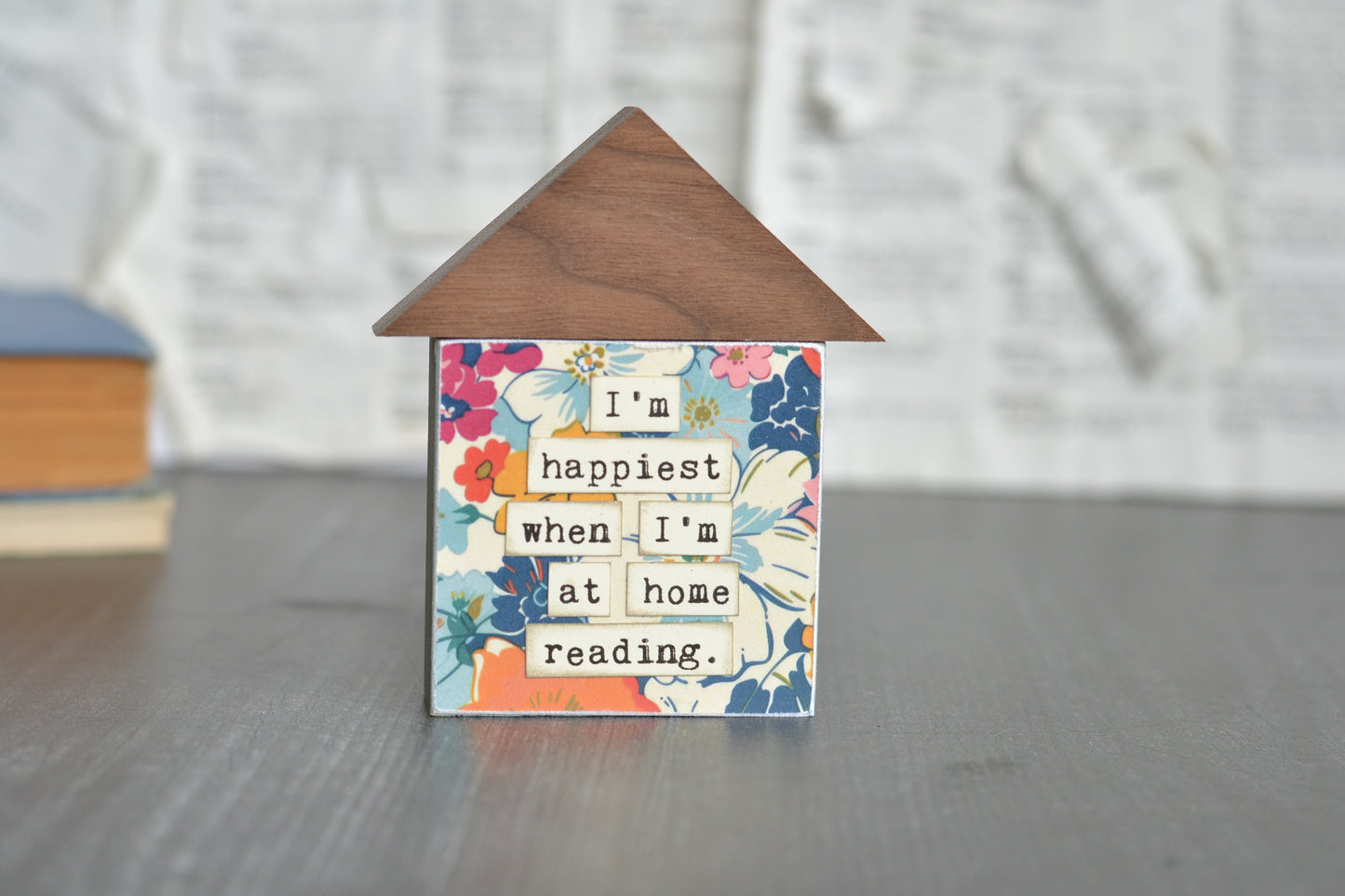 Blue Floral House Sign - Y14